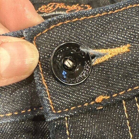 ED HARDY by Christian Audigier Men Jean 40x32  Y2K 09 Button Fly  Straight Fit - Picture 12 of 13